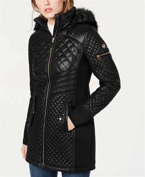 michael kors faux fur hooded coat|michael kors hooded jacket.